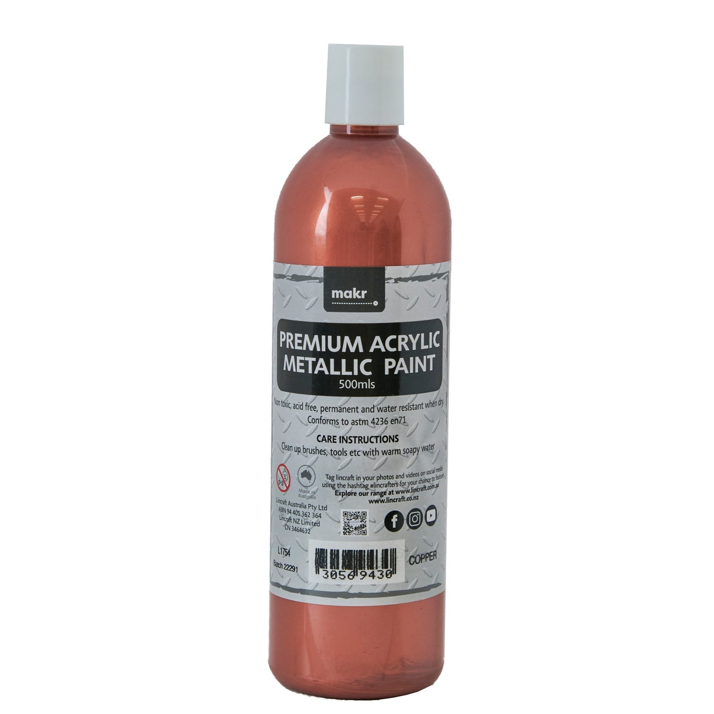 Makr Premium Metallic Acrylic Paint, 500ml