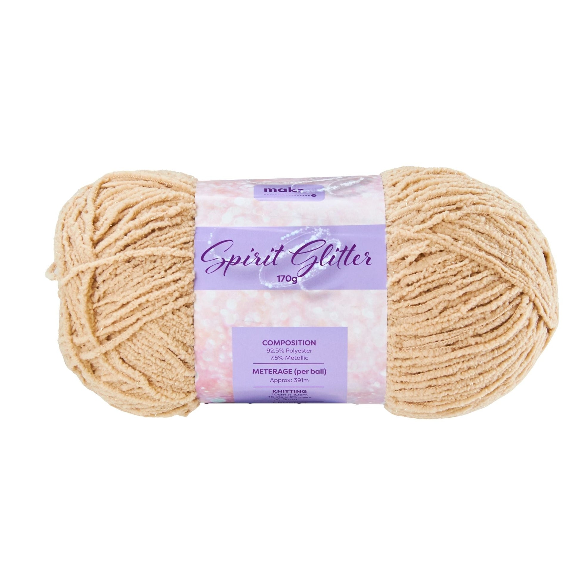 Makr Spirit Glitter Yarn, Doeskin-170g