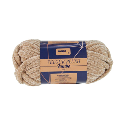 Makr Velour Plush Jumbo Yarn, Doeskin- 200g