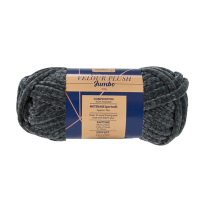 Makr Velour Plush Jumbo Yarn, Volcanic Ash- 200g