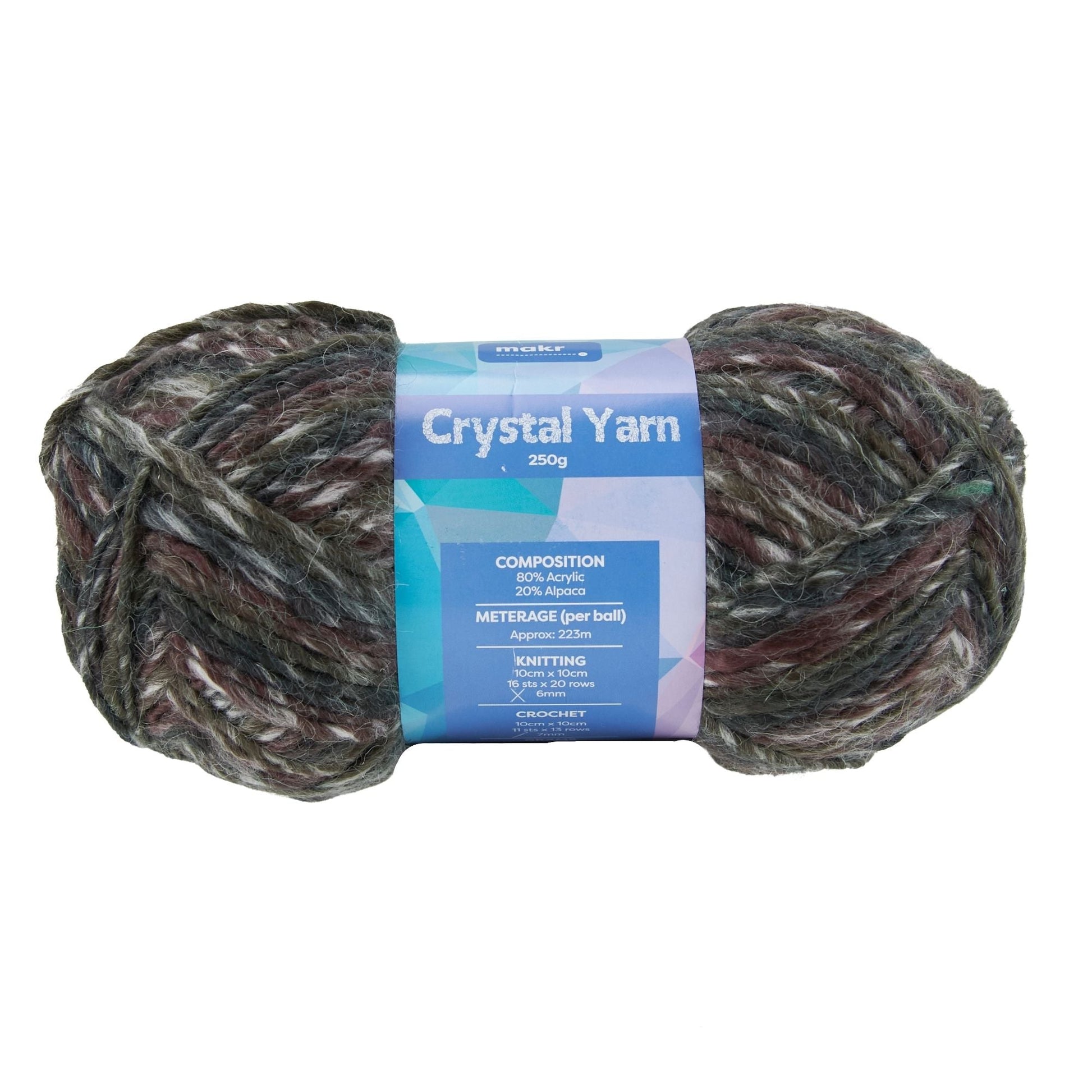 Makr Crystal Yarn, Natural/Brown- 250g