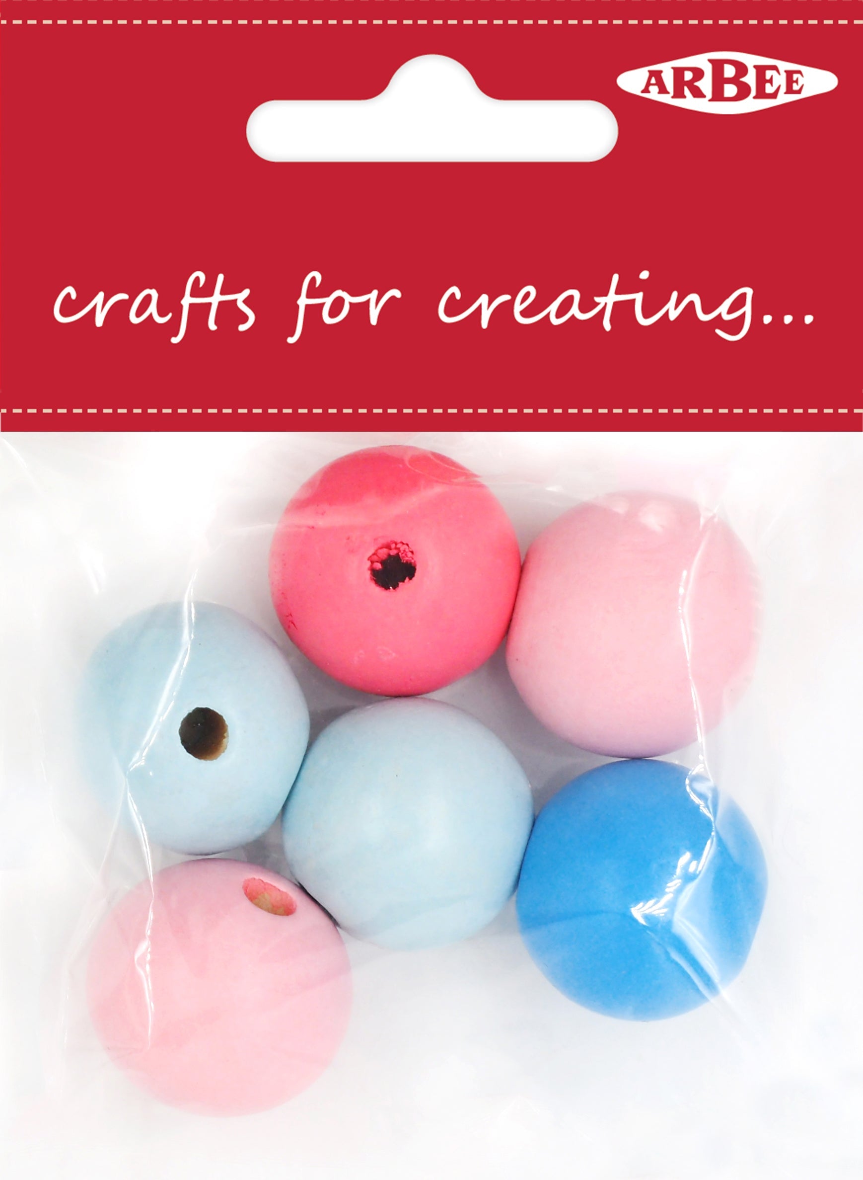 Arbee Wood Beads Round, Pastels- 6pk – Lincraft
