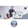 NECCHI K432A Sewing Machine, Manual Select 32 Stitch, Blue Cream