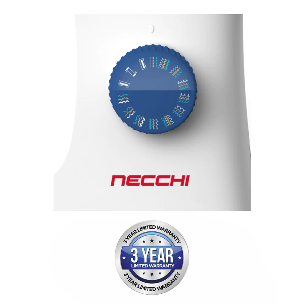 NECCHI K432A Sewing Machine, Manual Select 32 Stitch, Blue Cream