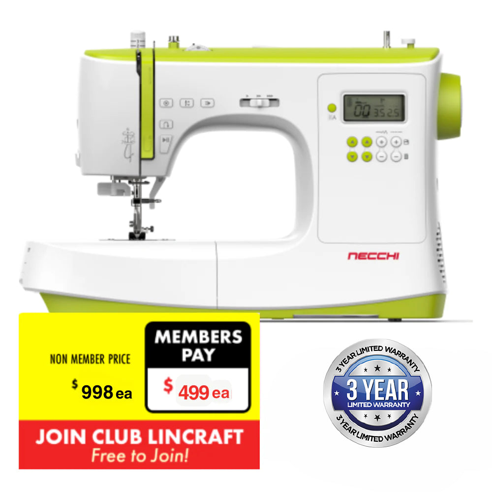 NECCHI NC-102D Sewing Machine, 200 Stitch Sewing Machine, Green Cream