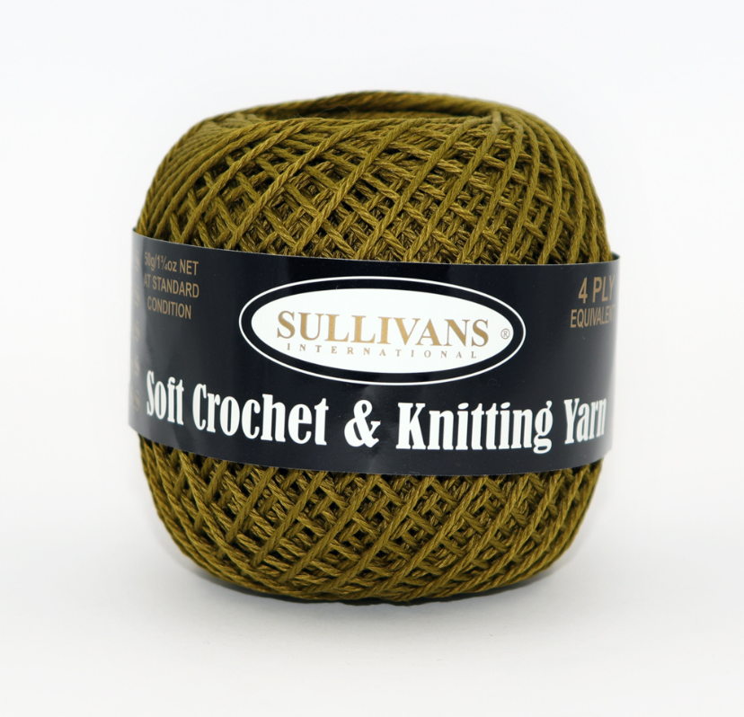 Sullivans Mercerised Crochet & Knitting Yarn 4ply, Cotton Yarn