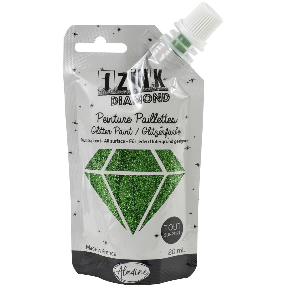 Izink Diamond Glitter Paint, Dark Green - 80ml