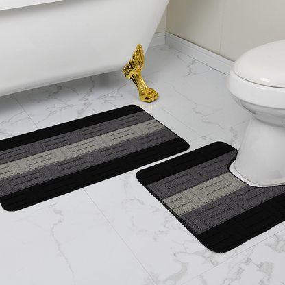 2 Piece Bath Mat Set, Brick