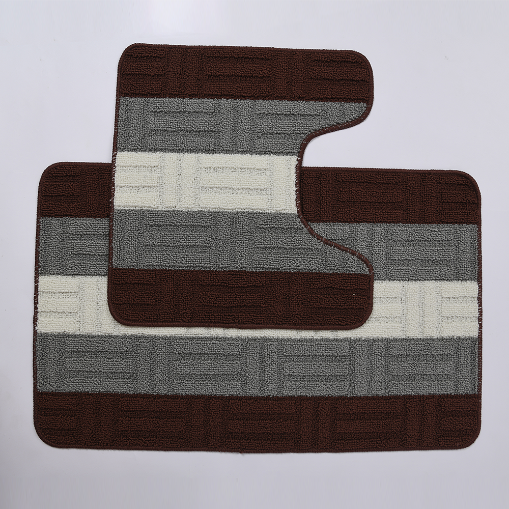 2 Piece Bath Mat Set, Brick