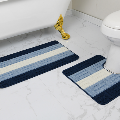 2 Piece Bath Mat Set, Brick