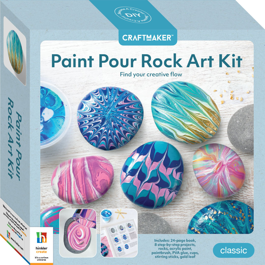 Craft Maker Paint Pour Rock Art Kit