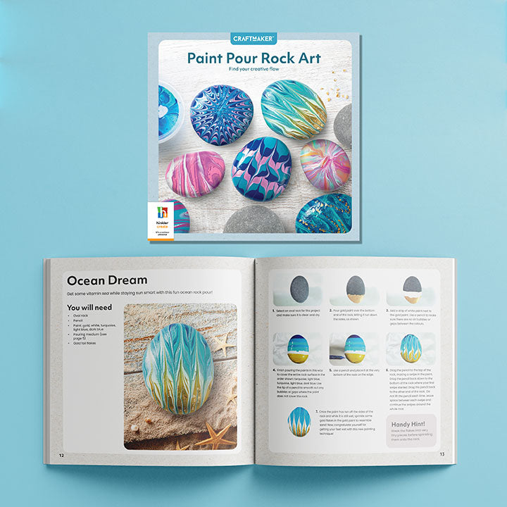 Craft Maker Paint Pour Rock Art Kit
