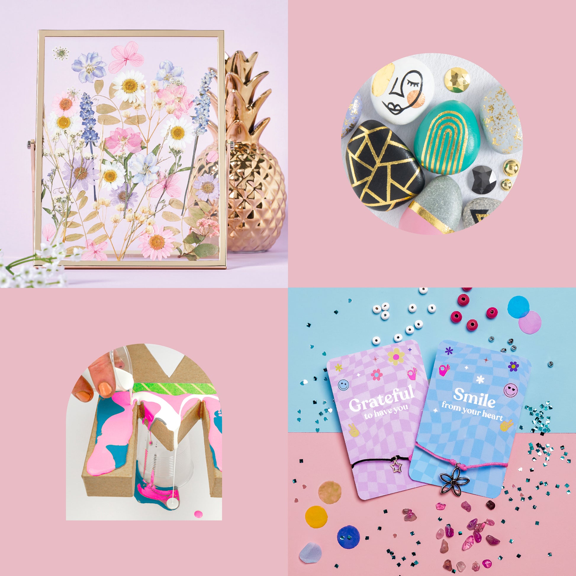 Craft Maker Paint Pour Rock Art Kit