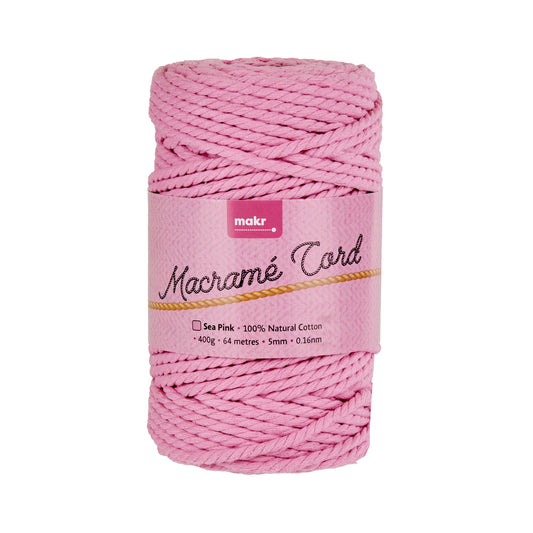 Makr Macrame Cord Roll, Sea Pink- 64m