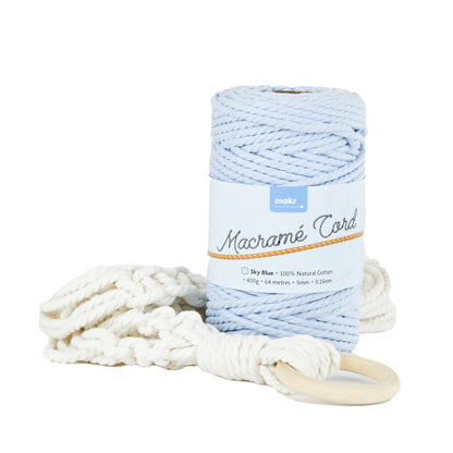 Makr Macrame Cord Roll, Sky Blue- 64m
