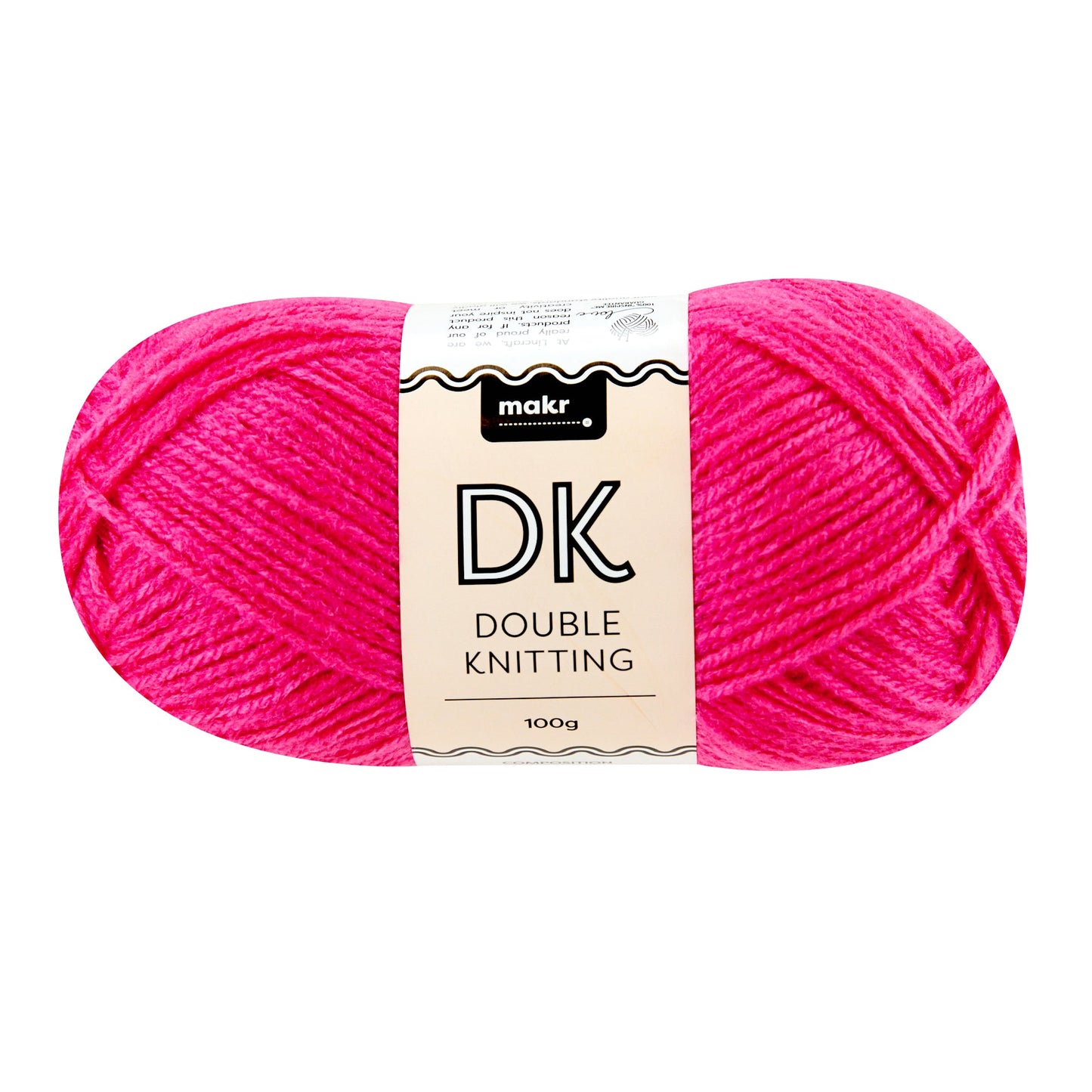 Makr DK 8ply Crochet & Knitting Yarn, Magenta- 100g Acrylic Yarn