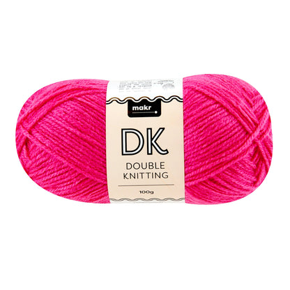 Makr DK 8ply Crochet & Knitting Yarn, Magenta- 100g Acrylic Yarn