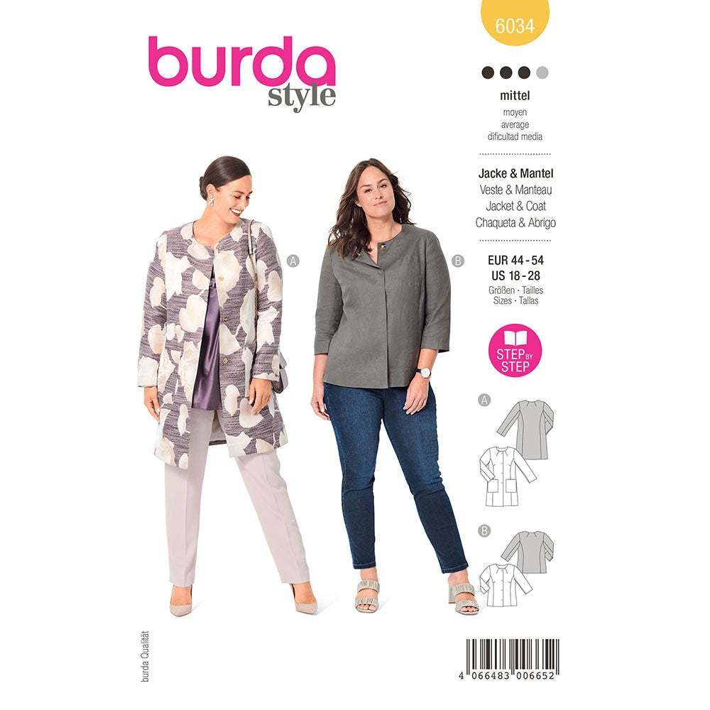 Burda Pattern 6034  Plus size Jacket