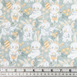 Craft Prints Fabric, Fuzzy Spring White/Pink Bunnies- Width 112cm