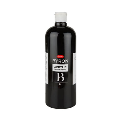 Jasart Byron Acrylic Paint, Black- 1 Litre