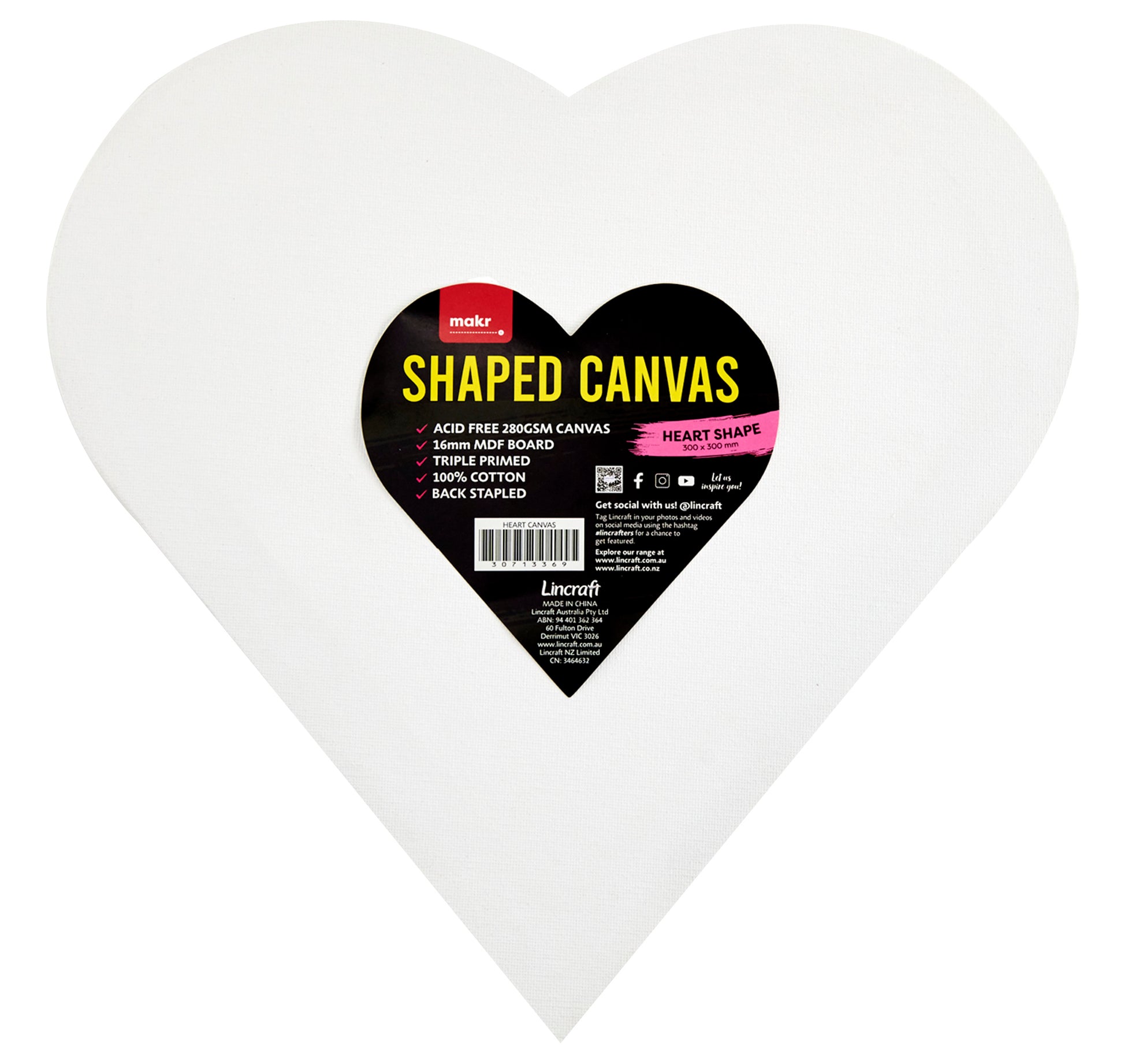 Makr Shaped Canvas, Heart Shape