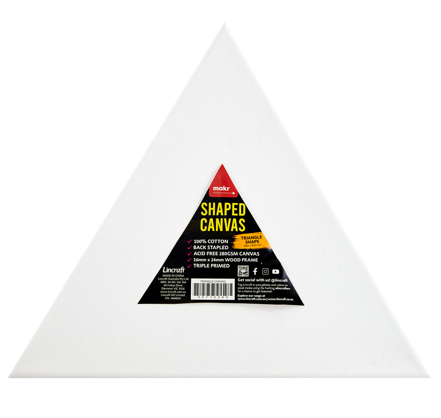 Makr Shaped Canvas, Triangle Shape