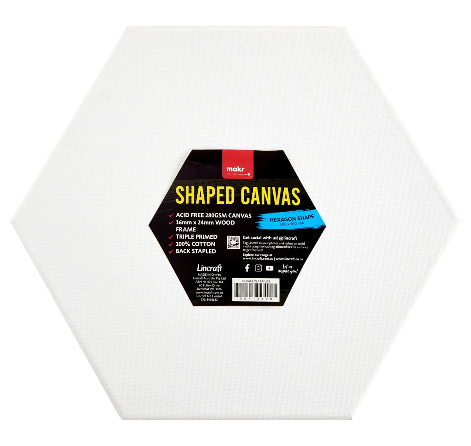 Makr Shaped Canvas, Hexagon Shape