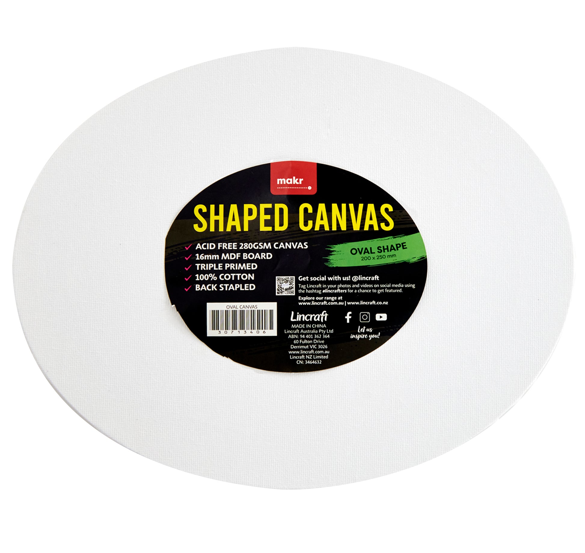 Makr Shaped Canvas, Oval Shape