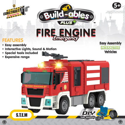 Construct It, Buildables Plus Fire Engine Emergency Vehicle- 106 Pieces