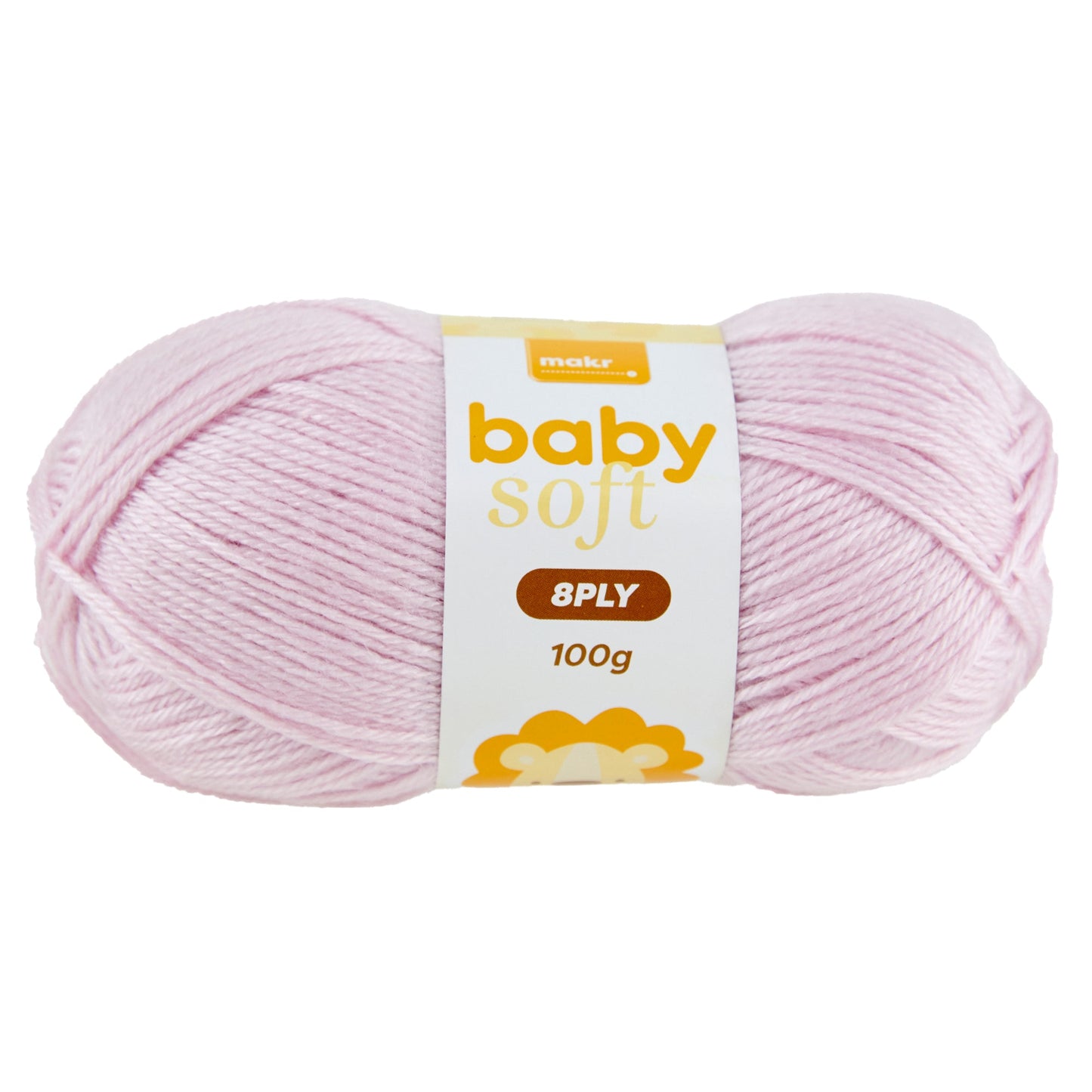 Makr Baby Soft Crochet & Knitting Yarn 8ply, Light Lilac- 100g Soft Acrylic Nylon Blend Yarn