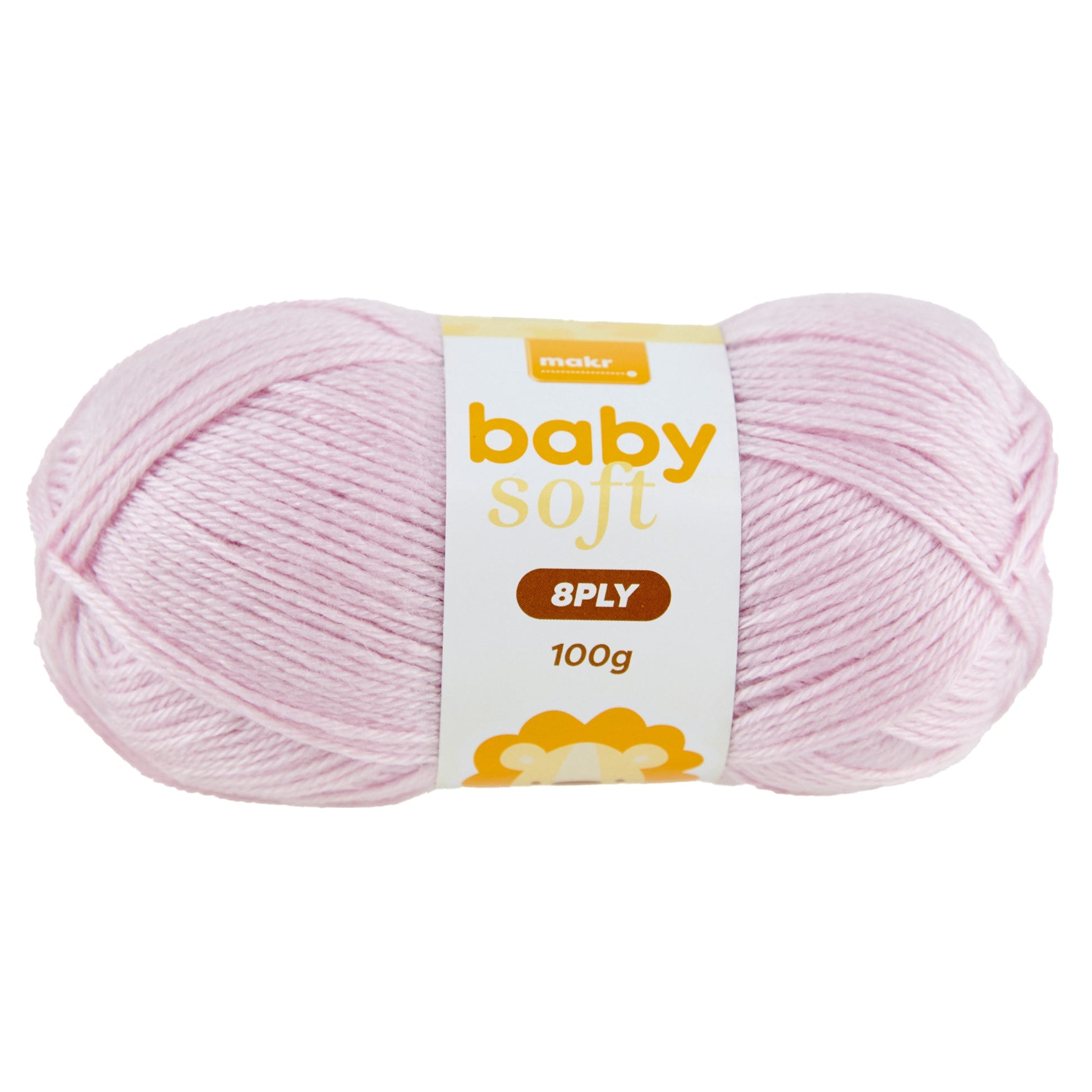 Makr Baby Soft Crochet & Knitting Yarn 8ply, Light Lilac- 100g Soft Acrylic Nylon Blend Yarn