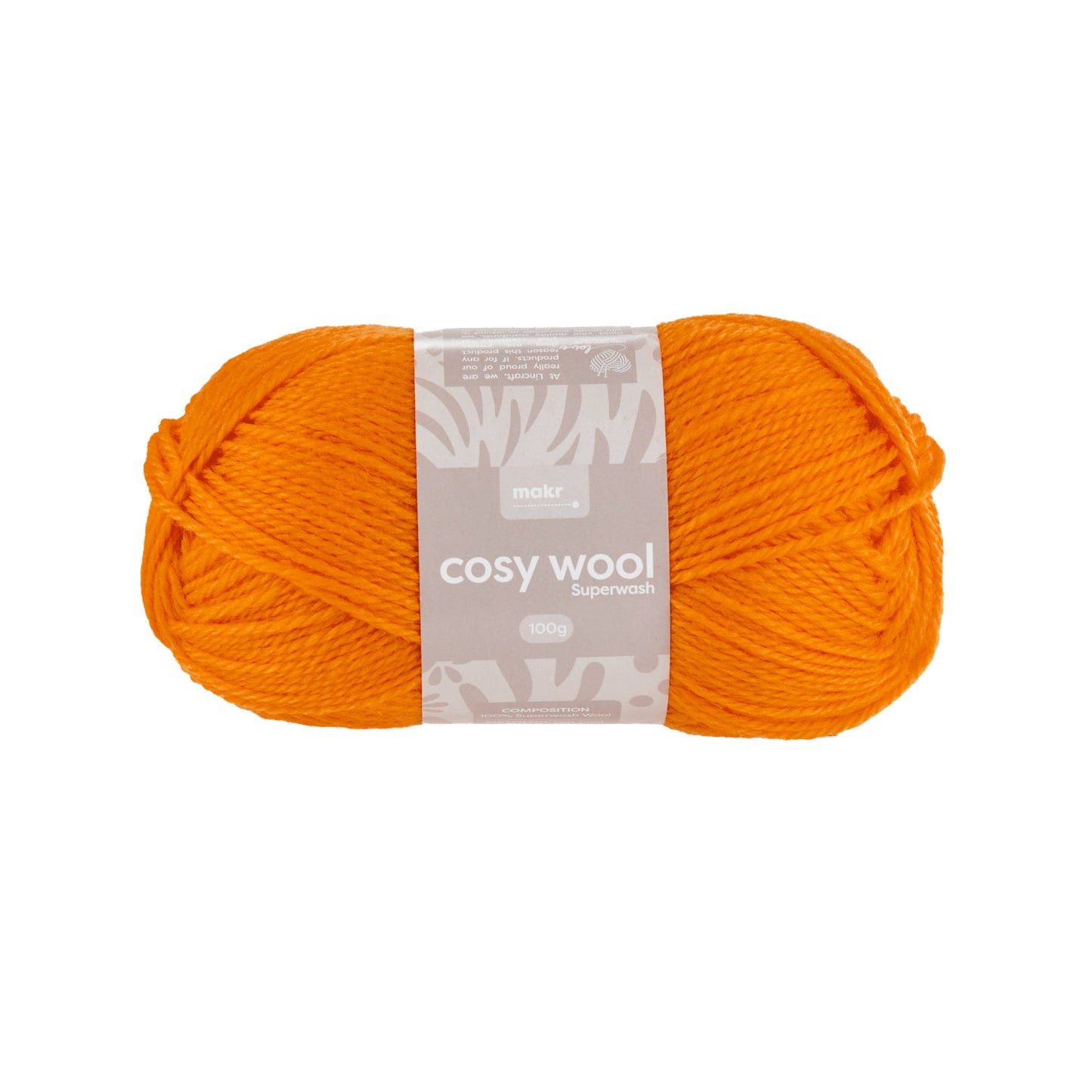 Makr Cosy Wool Crochet & Knitting Yarn 8ply, Flame- 100g Wool Yarn