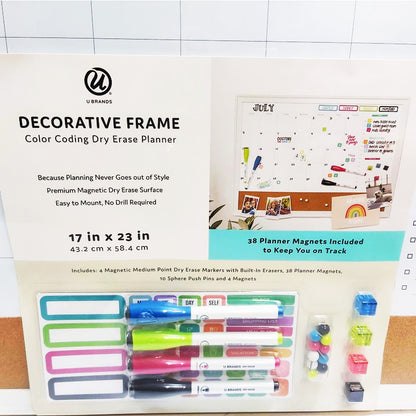 U Brands Dry Erase Color Coded Planner Board