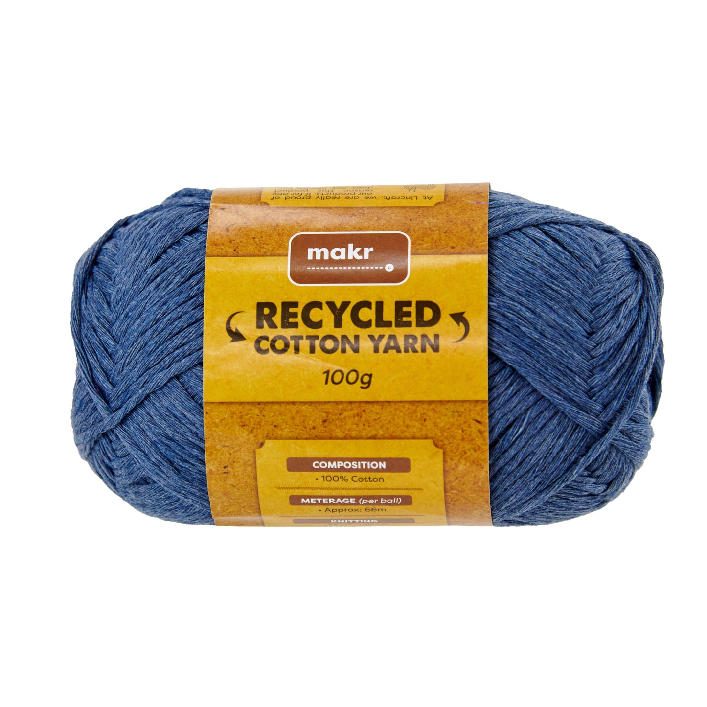 Makr Recycled Cotton Yarn, 100g Cotton Yarn