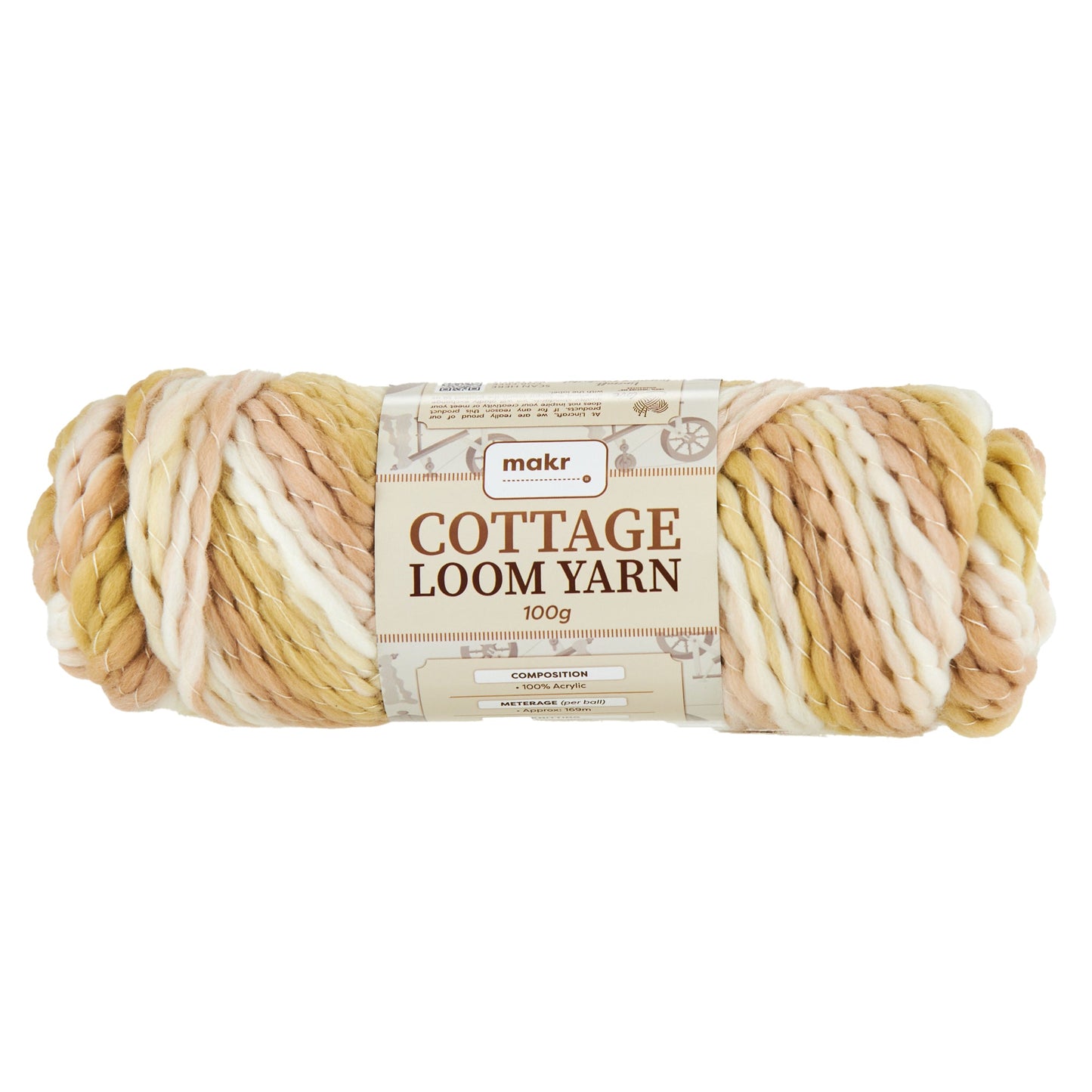 Makr Cottage Loom Crochet & Knitting Yarn, Pearlescent- 100g Acrylic Yarn