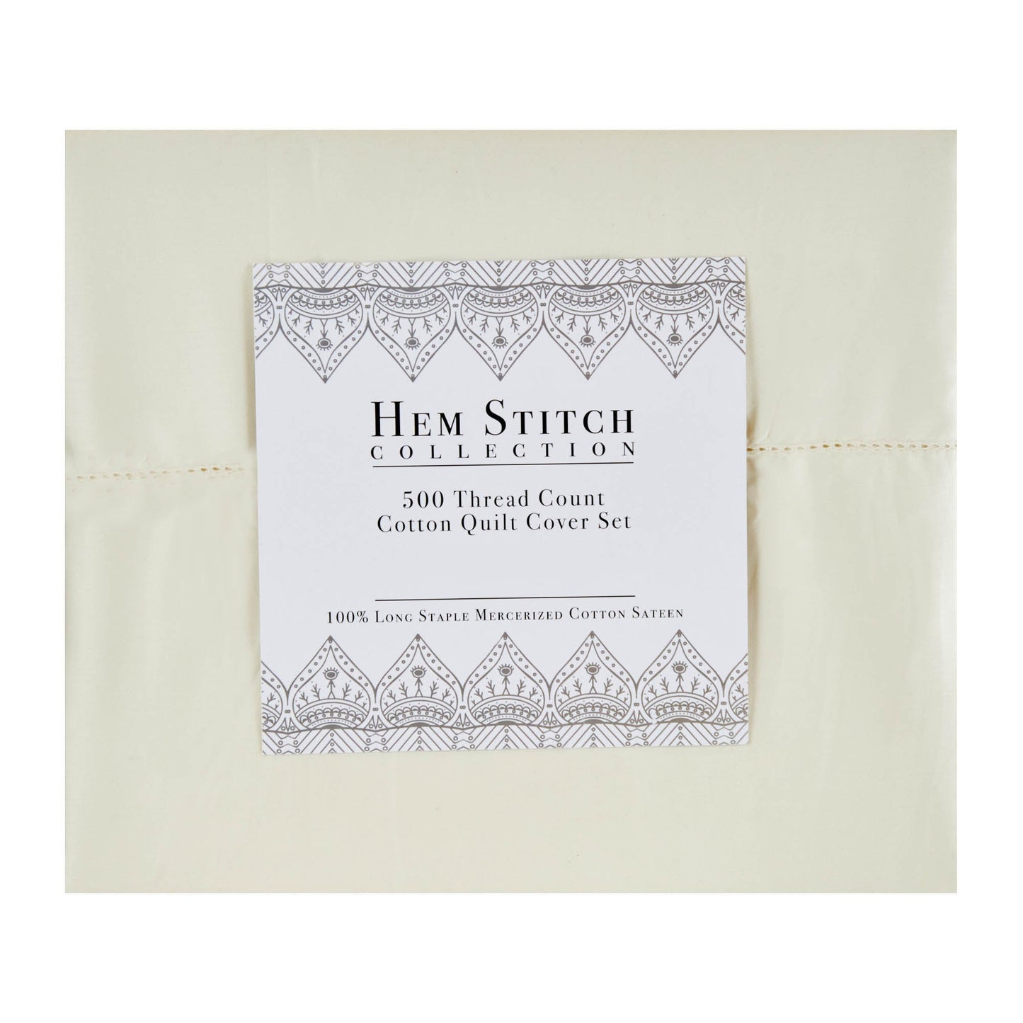 Hem Stitch Collection 500TC Cotton Quilt Cover Set