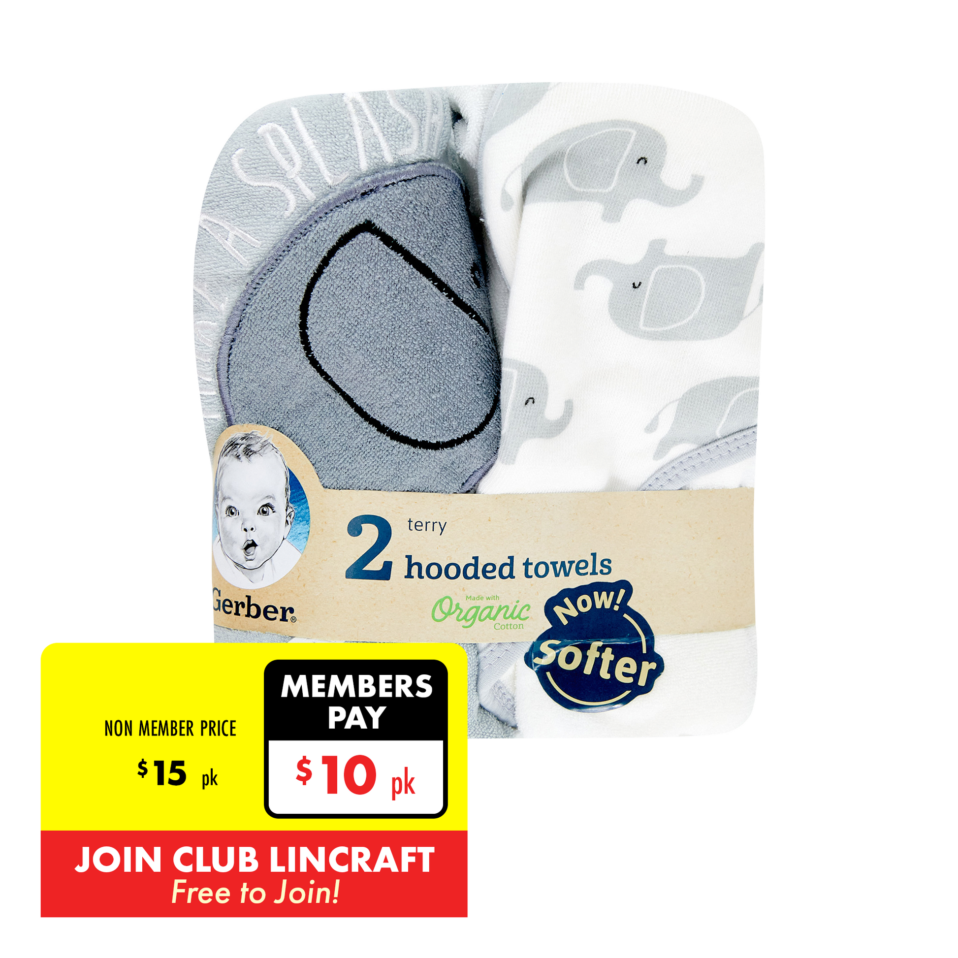 Gerber 2 Terry Hooded Towels