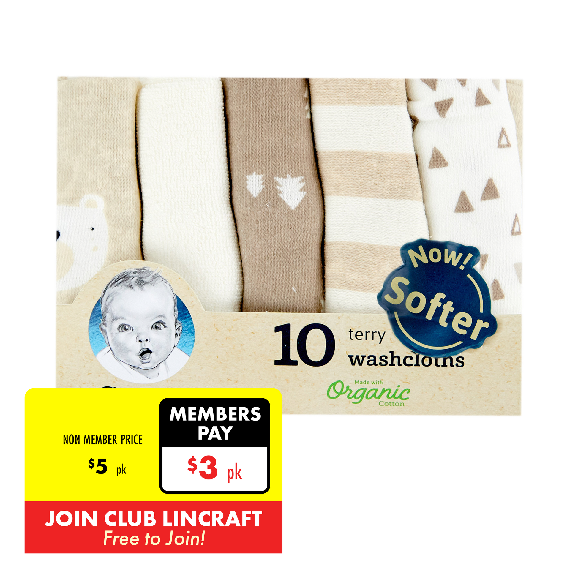 Gerber 10 Terry Washcloths