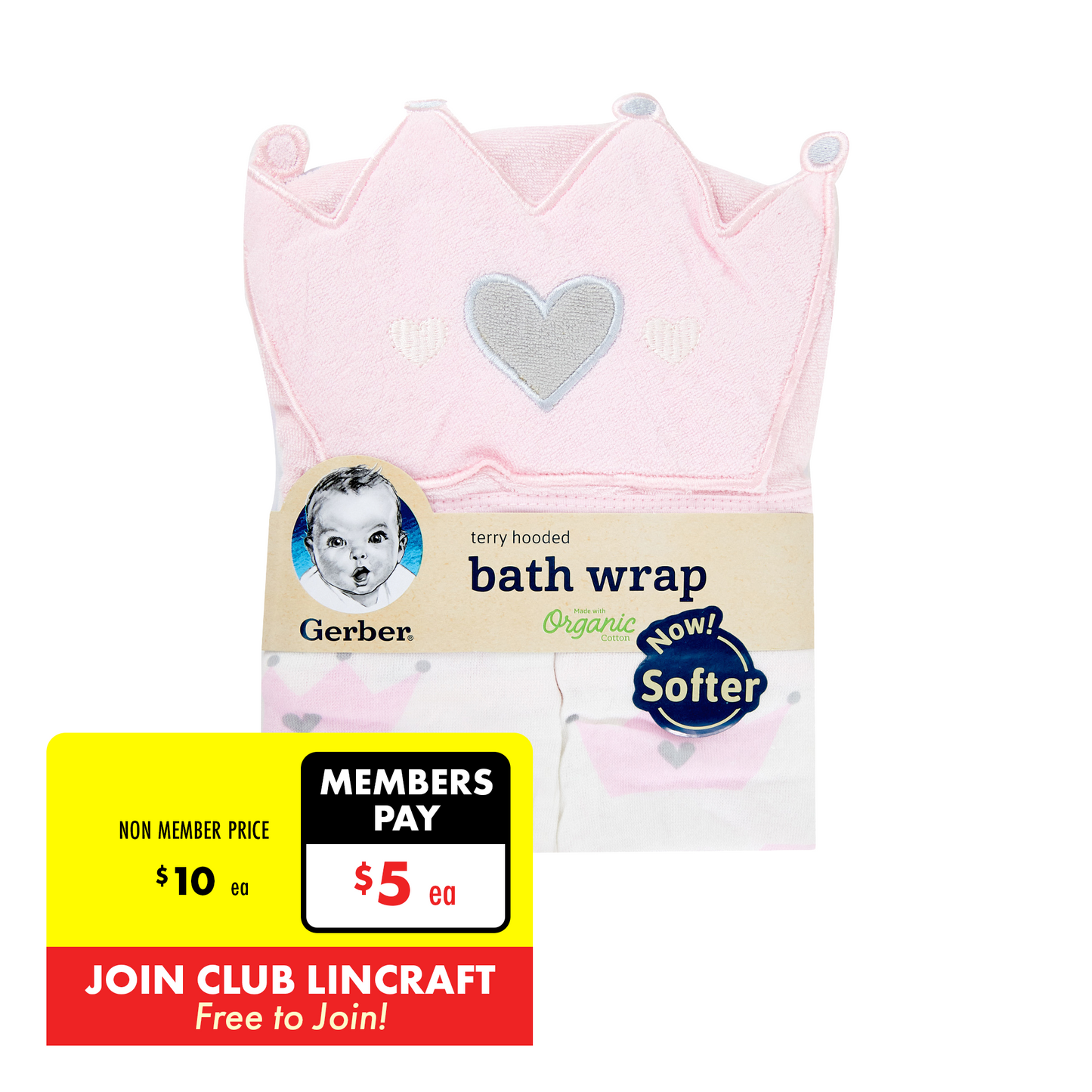 Gerber Terry Hooded Bath Wrap, 55.9cm x 83.8cm