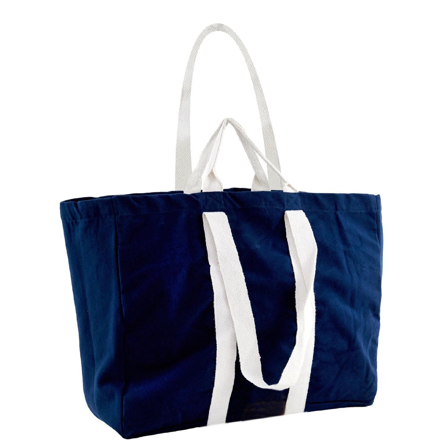 Plain Cotton Bag With Handle, Blue