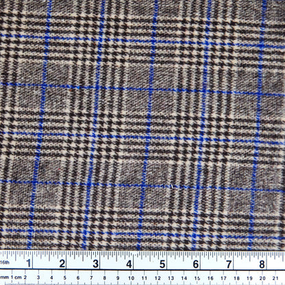 Wool Blend Check Fabric, Width 148cm