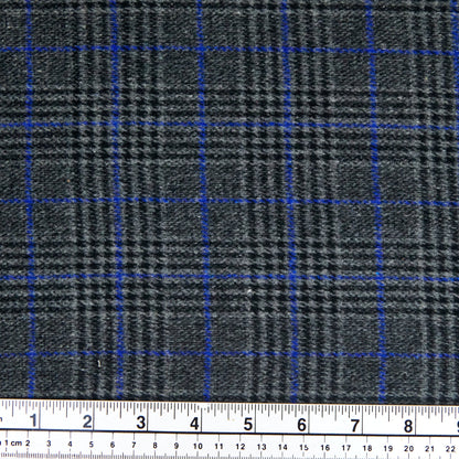 Wool Blend Check Fabric, Width 148cm