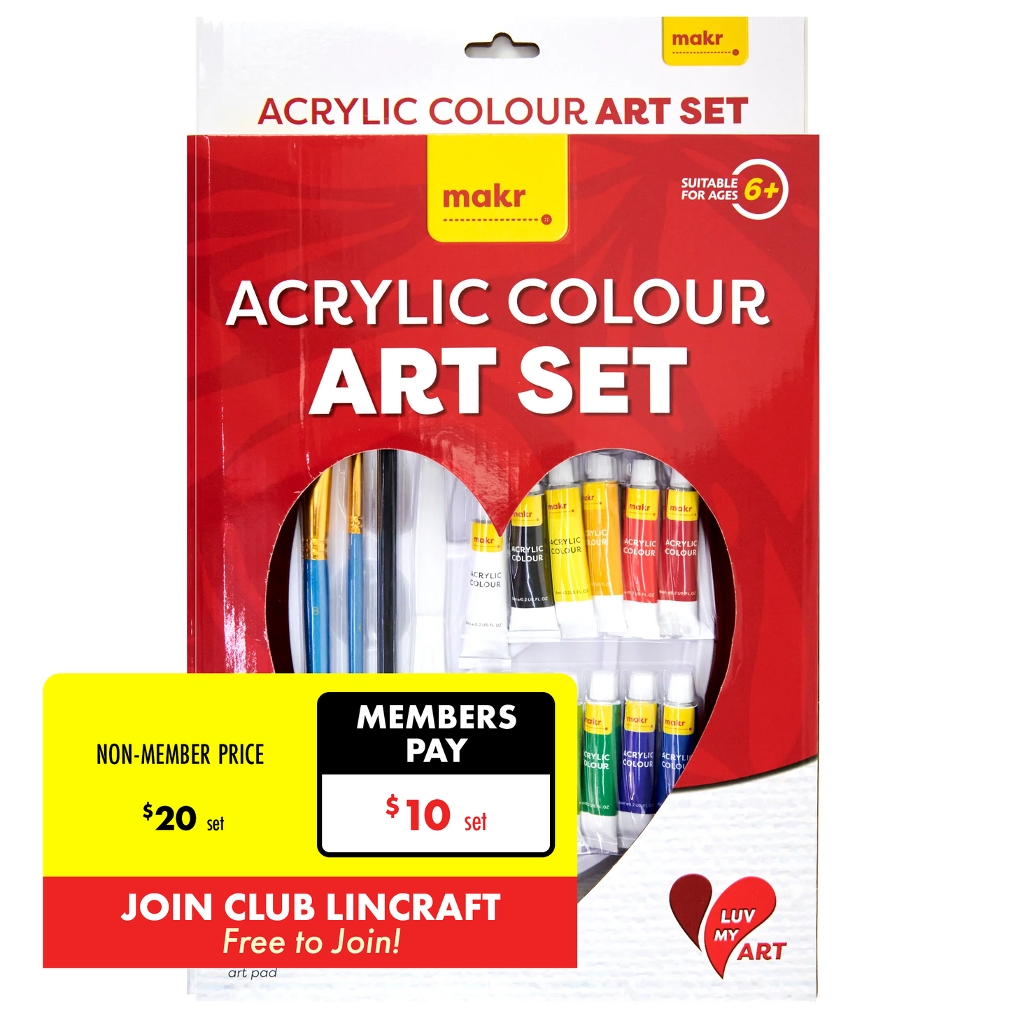 Makr I Love Art Acrylic Paint Set- 18pc