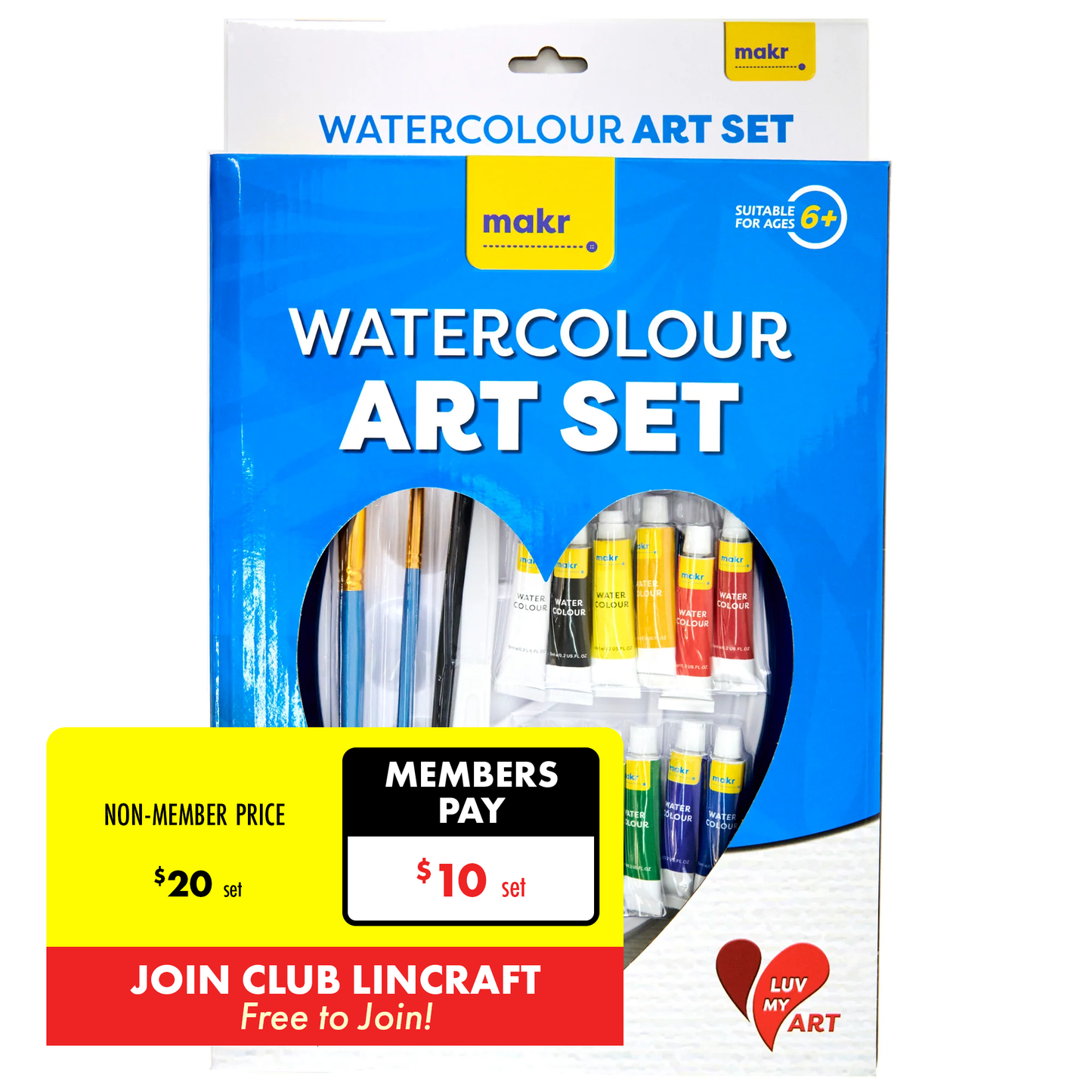 Makr I Love Art Watercolour Paint Set- 18pc