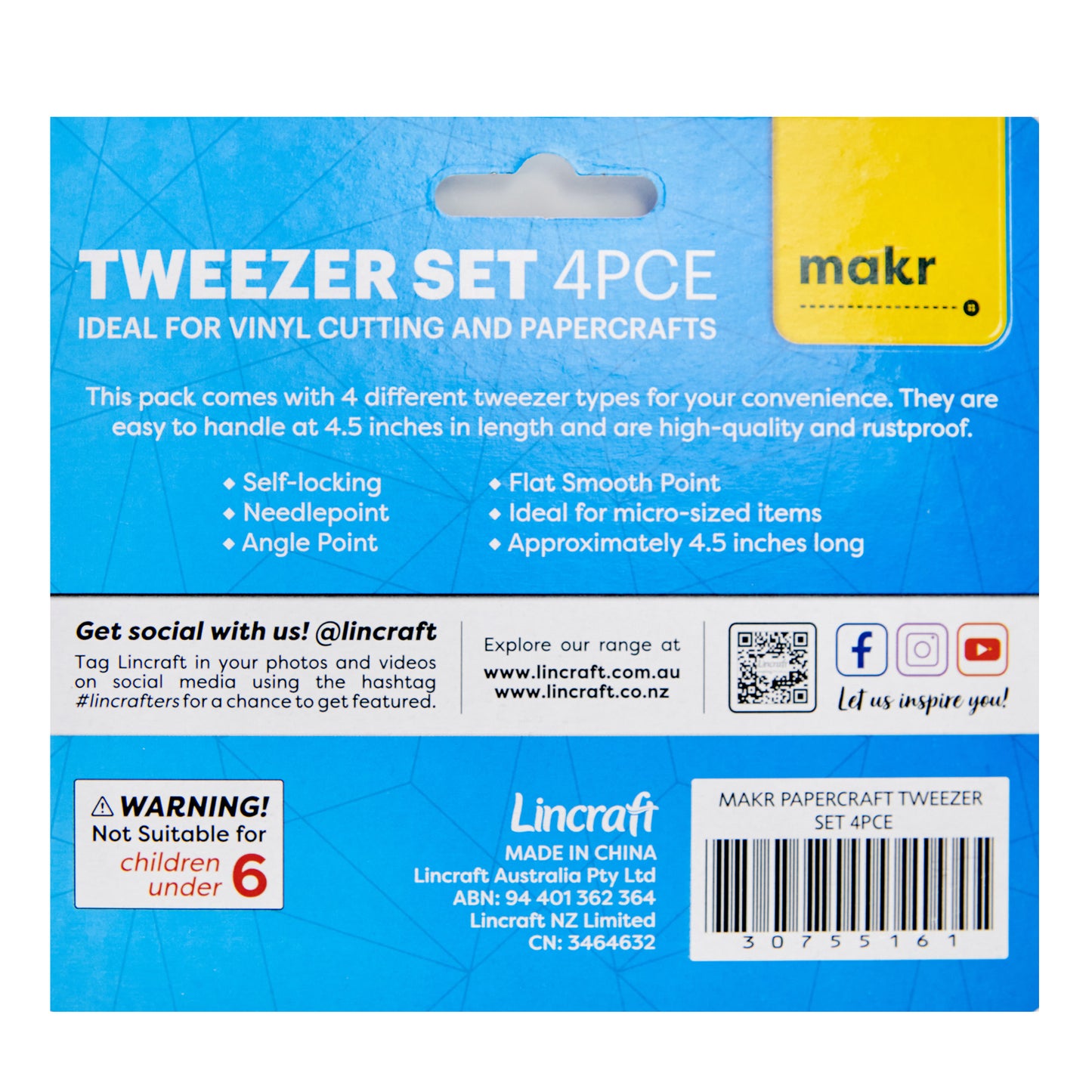 Makr Tweezer Set 4pce