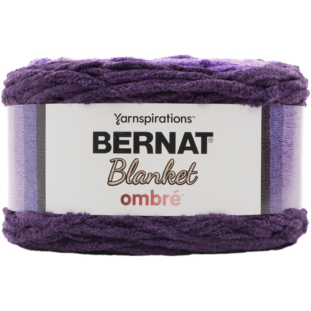 Bernat Blanket Ombre Yarn, Eggplant Ombre- 300g Polyester Yarn