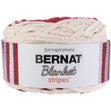 Bernat Blanket Stripes Yarn, Red Alert- 300g Polyester Yarn