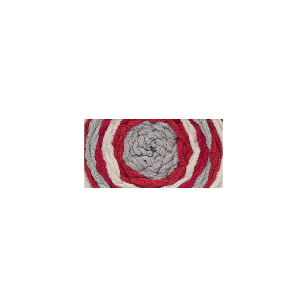 Bernat Blanket Stripes Yarn, Red Alert- 300g Polyester Yarn