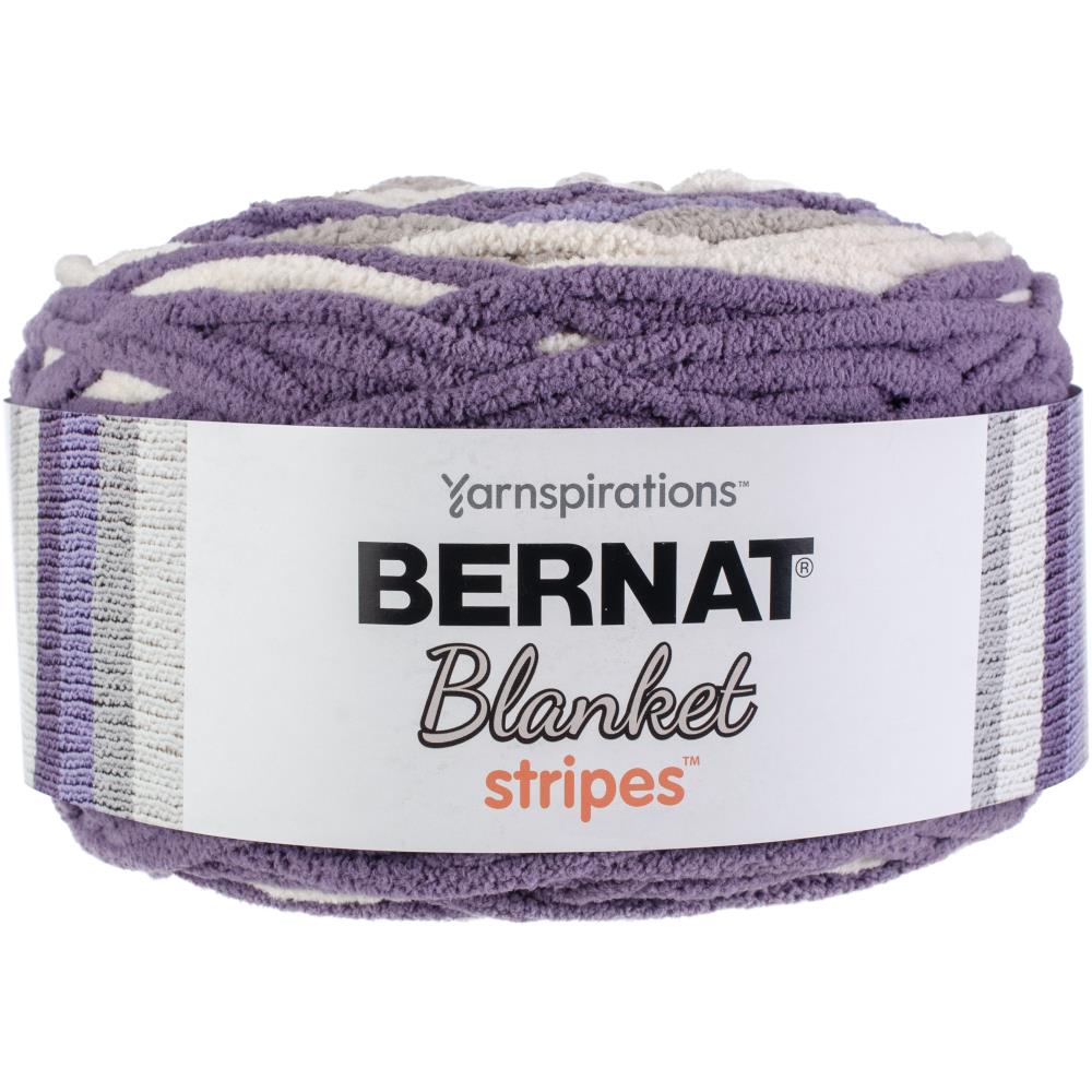 Bernat Blanket Stripes Yarn, Grapevine- 300g Polyester Yarn