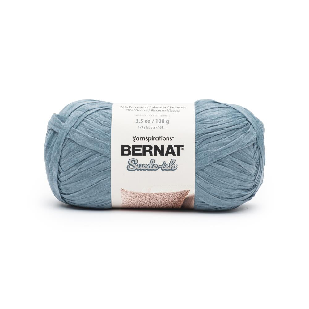 Bernat Suede-Ish Yarn, Denim- 100g Polyester Viscose Yarn